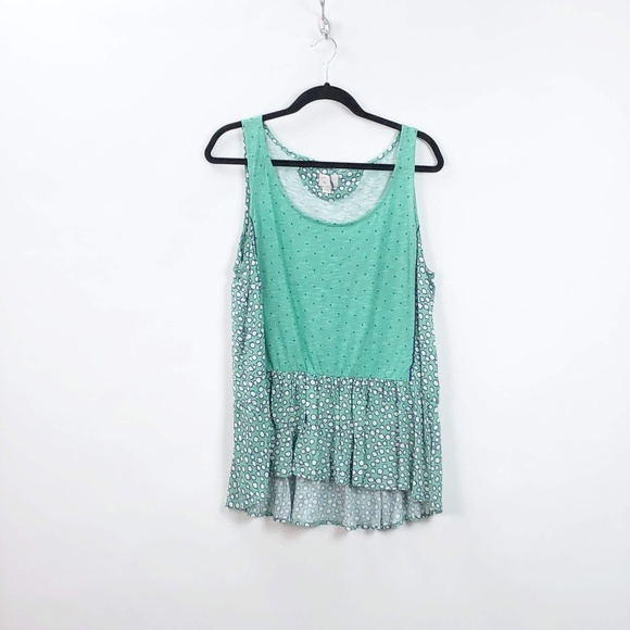 Anthropologie Tops - 🍁Anthro Postmark Green Polka Dot Swing Tank Top